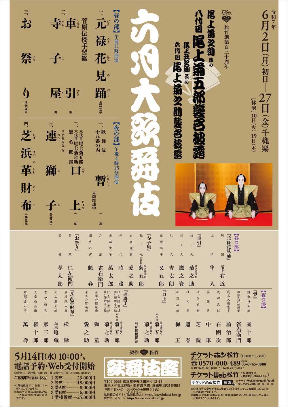 四月大歌舞伎　歌舞伎座